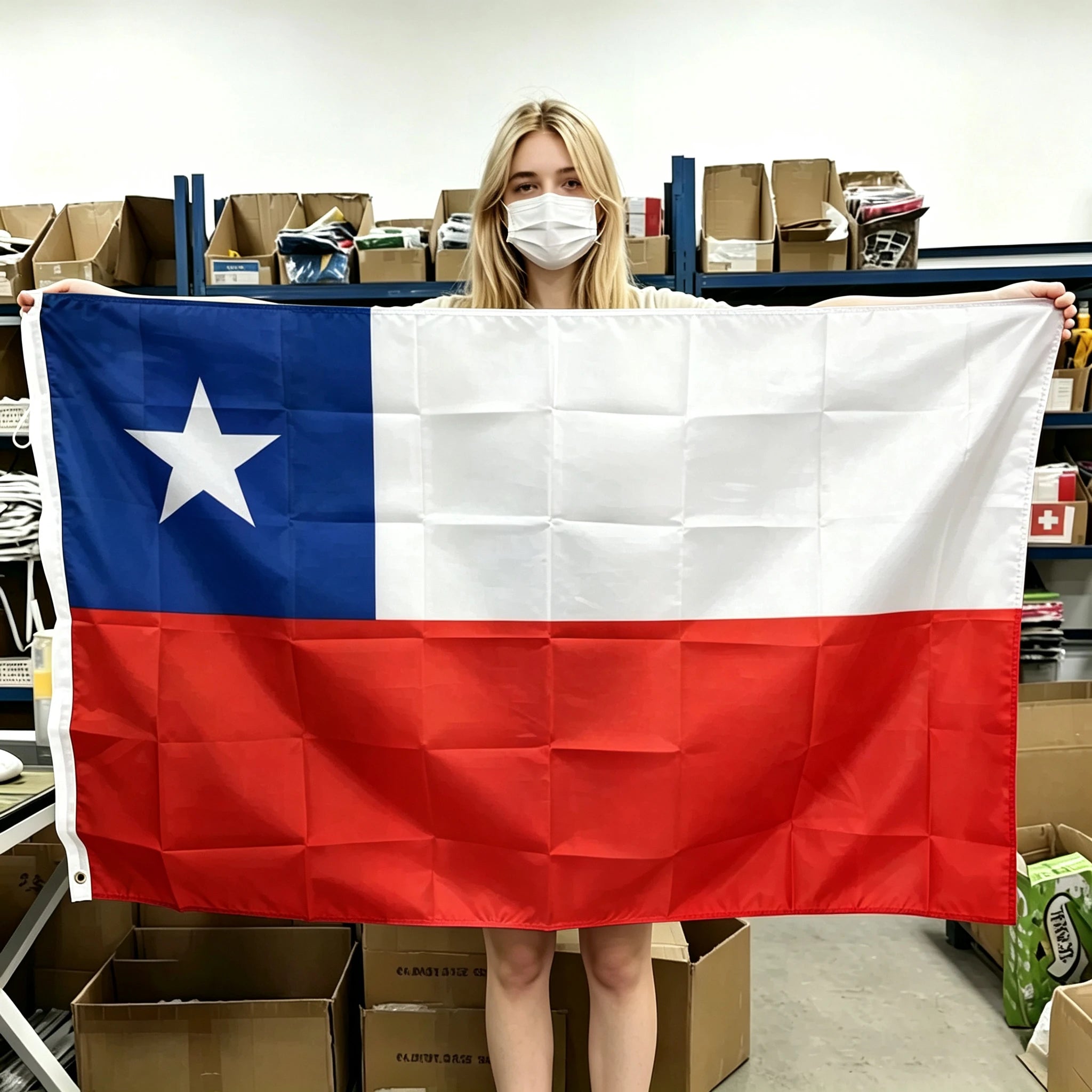 Bandera Oficial de Chile (Poliéster de Alta Durabilidad) – Doble Costura y Colores Intensos para Fiestas Patrias, Muros y Mástil